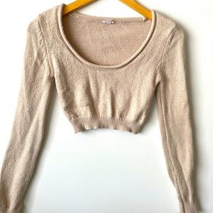 Garage: GUC: Beige-Light Tan Cropped Sweater Top Super Soft. Size XS.